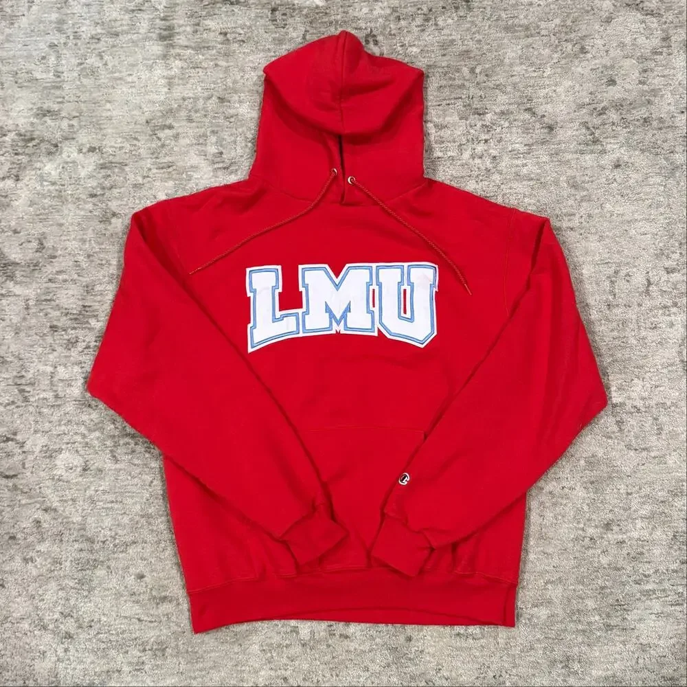 Red Champion LMU Hoodie Size M